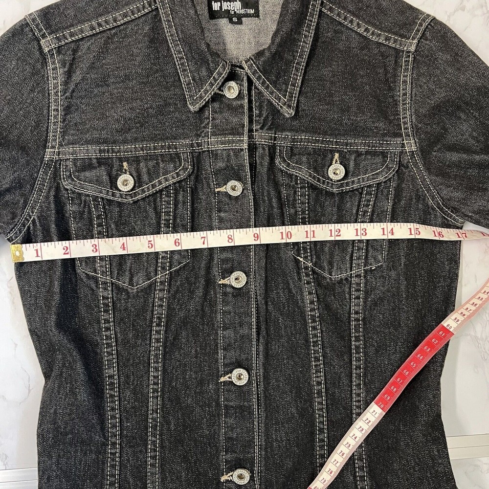 For Joseph for Nordstrom Jean Jacket Womens Small Black Denim 100% Cotton USA - Picture 15 of 16